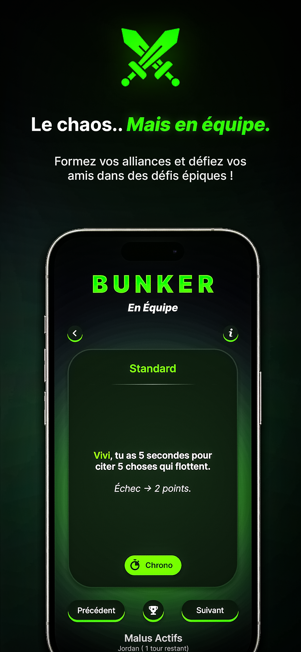 Screenshot Bunker — mode Équipe